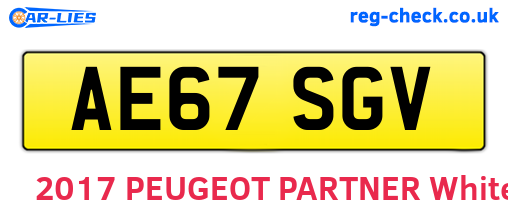 AE67SGV are the vehicle registration plates.