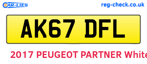 AK67DFL are the vehicle registration plates.