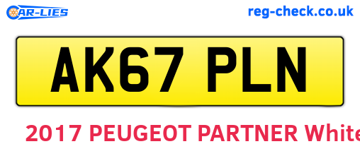 AK67PLN are the vehicle registration plates.