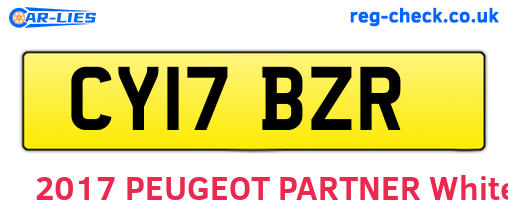 CY17BZR are the vehicle registration plates.