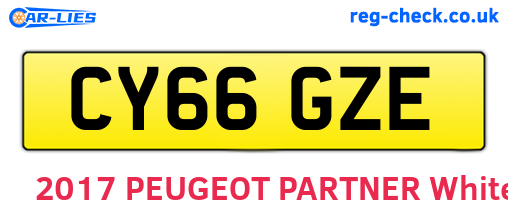 CY66GZE are the vehicle registration plates.