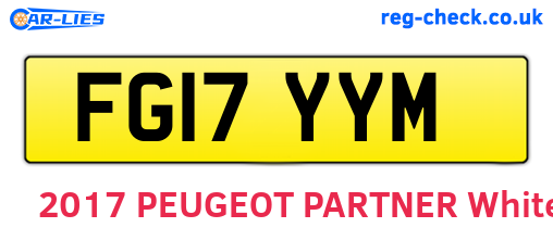 FG17YYM are the vehicle registration plates.