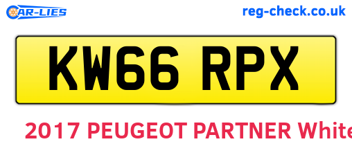 KW66RPX are the vehicle registration plates.