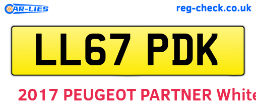 LL67PDK are the vehicle registration plates.
