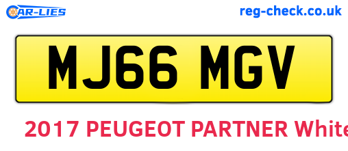 MJ66MGV are the vehicle registration plates.