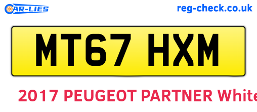 MT67HXM are the vehicle registration plates.
