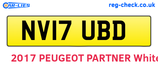 NV17UBD are the vehicle registration plates.