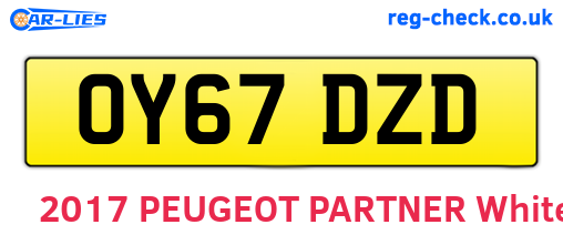 OY67DZD are the vehicle registration plates.