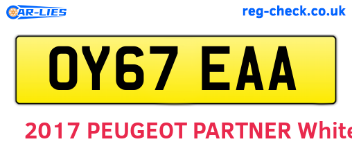 OY67EAA are the vehicle registration plates.