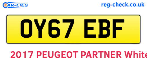 OY67EBF are the vehicle registration plates.