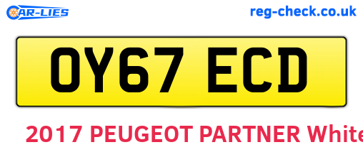 OY67ECD are the vehicle registration plates.