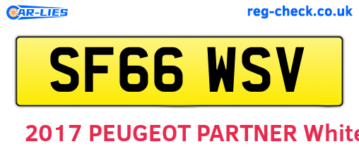 SF66WSV are the vehicle registration plates.