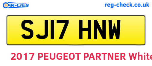 SJ17HNW are the vehicle registration plates.