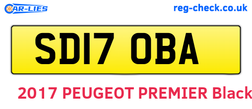 SD17OBA are the vehicle registration plates.