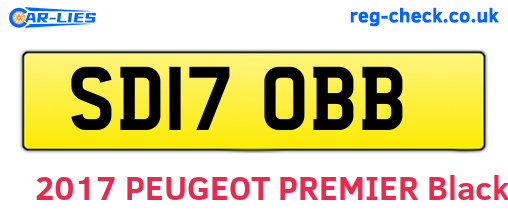 SD17OBB are the vehicle registration plates.