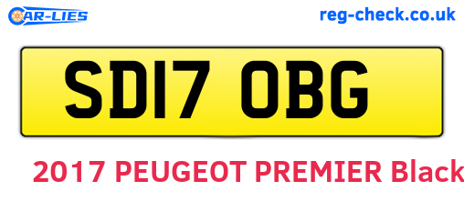SD17OBG are the vehicle registration plates.