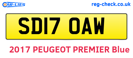 SD17OAW are the vehicle registration plates.