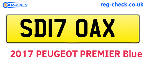 SD17OAX are the vehicle registration plates.