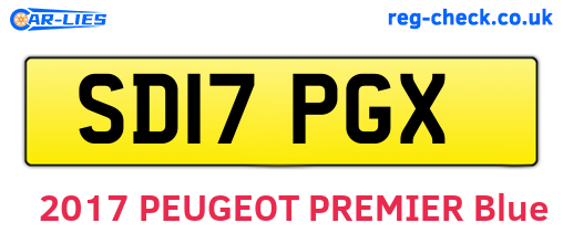 SD17PGX are the vehicle registration plates.