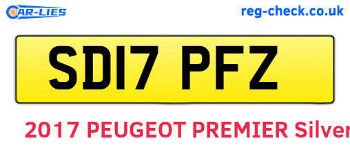 SD17PFZ are the vehicle registration plates.