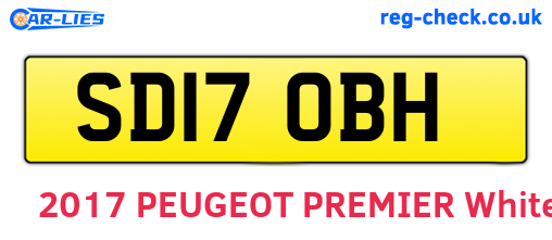 SD17OBH are the vehicle registration plates.