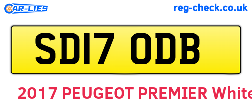 SD17ODB are the vehicle registration plates.