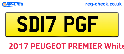 SD17PGF are the vehicle registration plates.