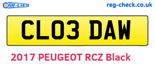CL03DAW are the vehicle registration plates.