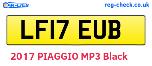 LF17EUB are the vehicle registration plates.