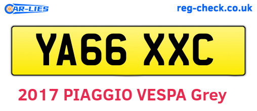 YA66XXC are the vehicle registration plates.