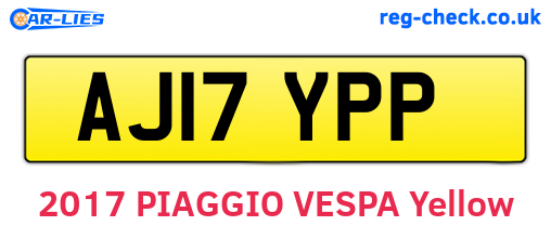 AJ17YPP are the vehicle registration plates.