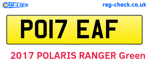 PO17EAF are the vehicle registration plates.