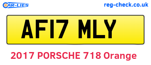 AF17MLY are the vehicle registration plates.