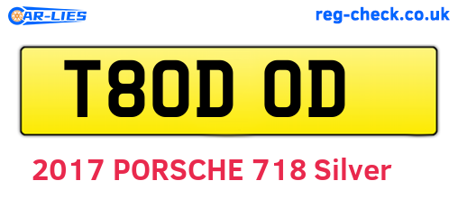 T80DOD are the vehicle registration plates.