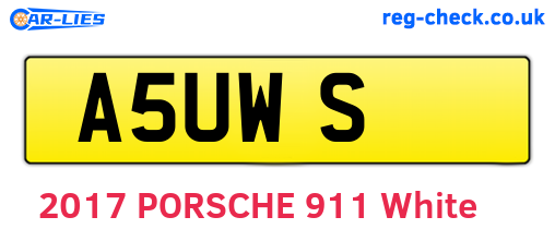 A5UWS are the vehicle registration plates.