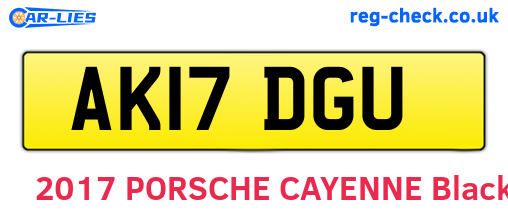 AK17DGU are the vehicle registration plates.