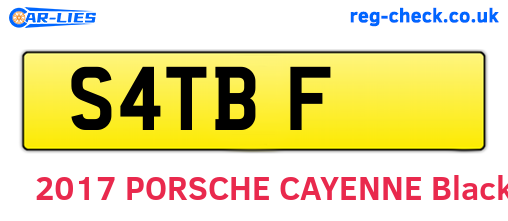 S4TBF are the vehicle registration plates.
