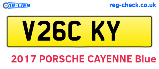 V26CKY are the vehicle registration plates.