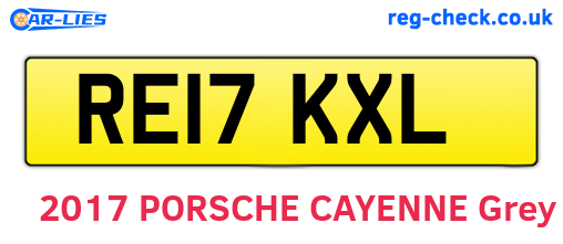 RE17KXL are the vehicle registration plates.