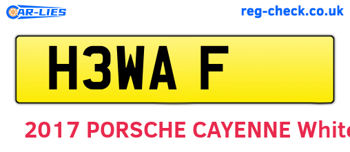 H3WAF are the vehicle registration plates.