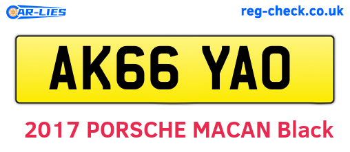 AK66YAO are the vehicle registration plates.