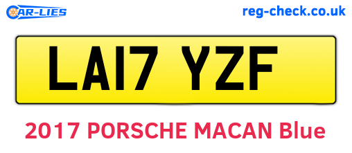 LA17YZF are the vehicle registration plates.