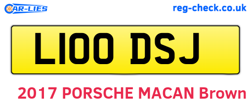 L100DSJ are the vehicle registration plates.
