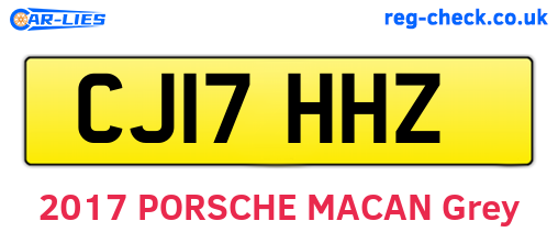 CJ17HHZ are the vehicle registration plates.