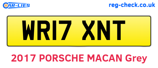 WR17XNT are the vehicle registration plates.