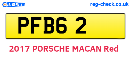 PFB62 are the vehicle registration plates.