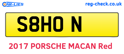 S8HON are the vehicle registration plates.
