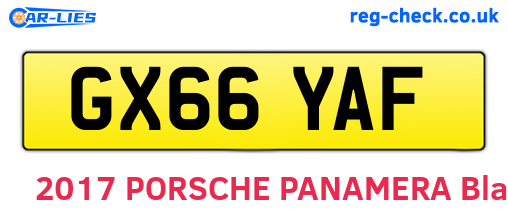 GX66YAF are the vehicle registration plates.