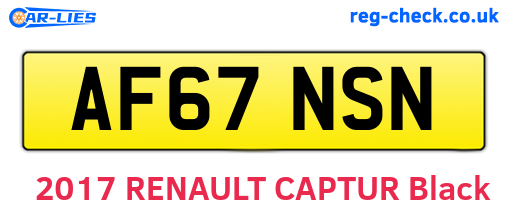 AF67NSN are the vehicle registration plates.