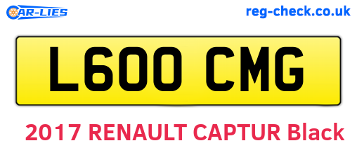L600CMG are the vehicle registration plates.